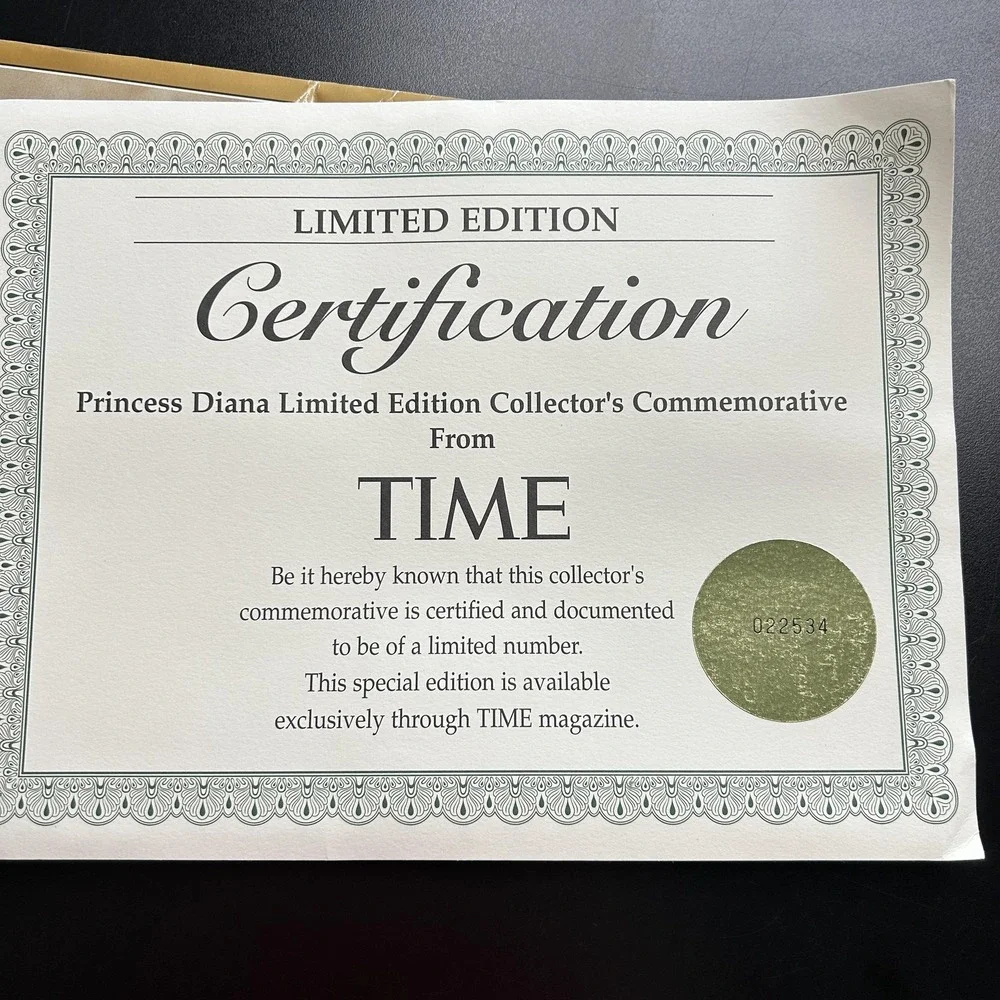 Vintage Time Princess Diana 1961-1997 Commemorative Limited Edition COA Magazine
